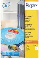 Image du produit Avery Dennison Etiquettes Zweckform L6043-25, CD/DVD, ClassicSize, blanches, paquet de 25
