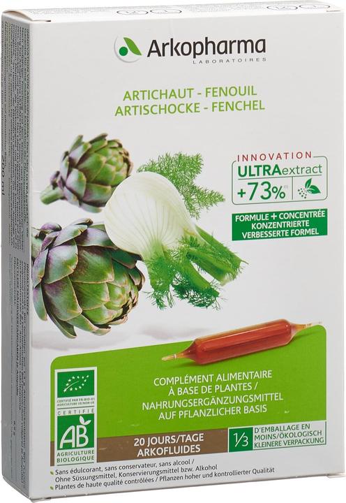 Arkopharma Bio Artischocke-Fenchel (40 Stück, Ampulle, 371 g)