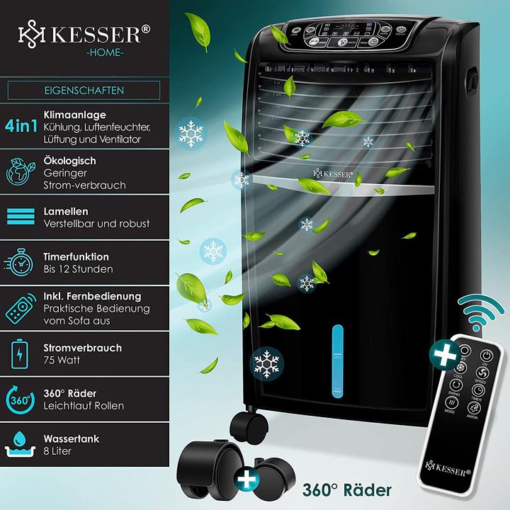 Produktbild Kesser 4in1 Mobile Klimaanlage Schwarz/Silber