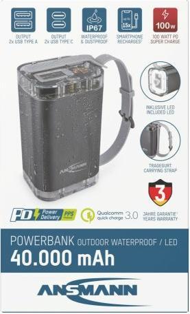 Produktbild Ansmann PB4100 (40000 mAh, 100 W, 148 Wh)