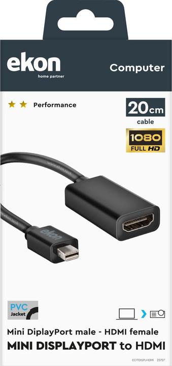 Produktbild Ekon Mini DisplayPort — HDMI (Typ A) (Mini DP, HDMI, 47 cm)