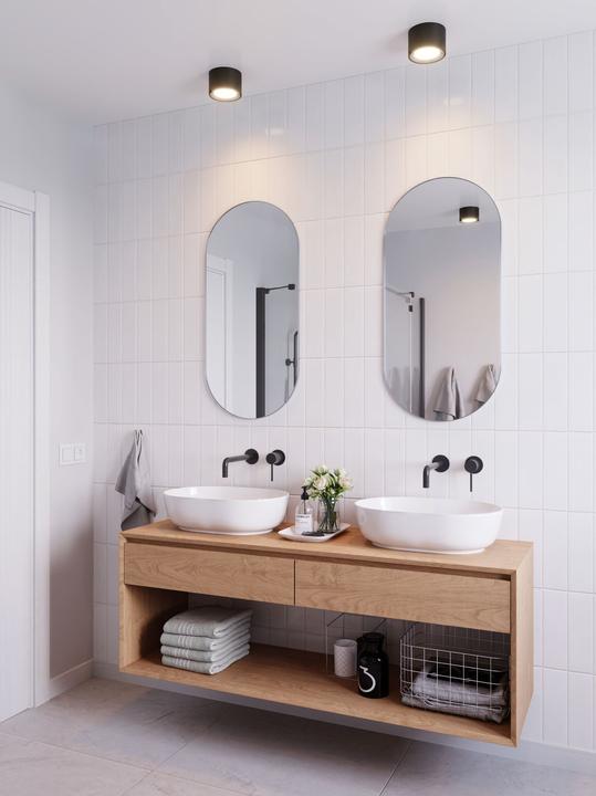 Image du produit Nordlux Landon, Luminaire pour locaux humides, noir (600 lm)