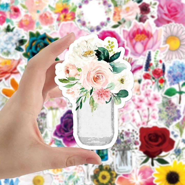 Produktbild JTI Aufkleber - gemischte Blumenmotive - 50 Stk