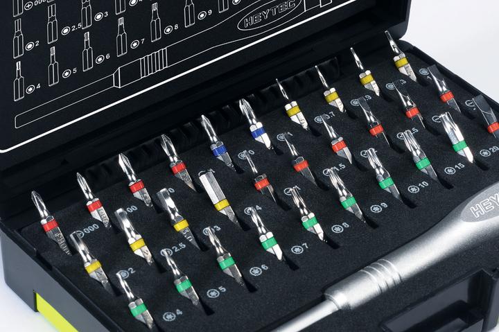Actual product image HEYTEC Precision mechanic's bit set, 31 pcs.