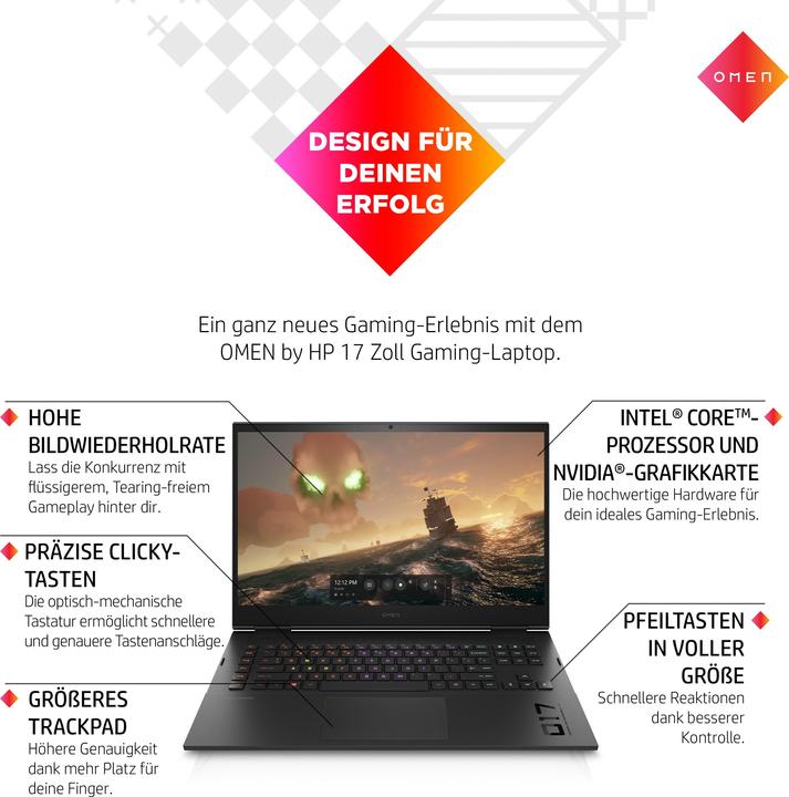 Produktbild HP Omen (17.30", Intel Core i7-11800H, 32 GB, 1000 GB, DE)