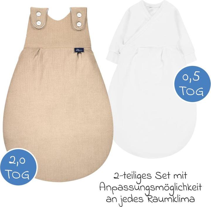 Actual product image Alvi Schlafsäcke Schlafsack Baby-Mäxchen 4 Season Mull - Sand-Beige