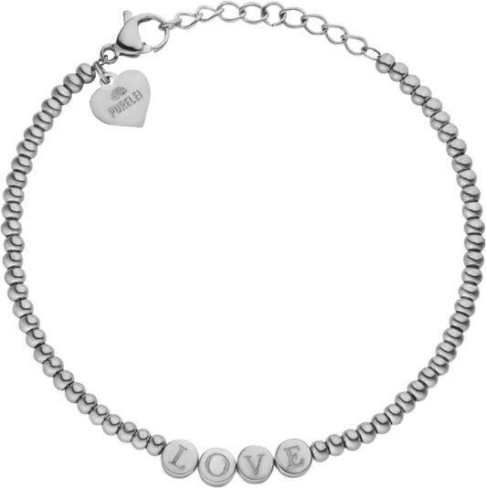 Purelei Armband Spread Love Silber (19 cm, Edelstahl)