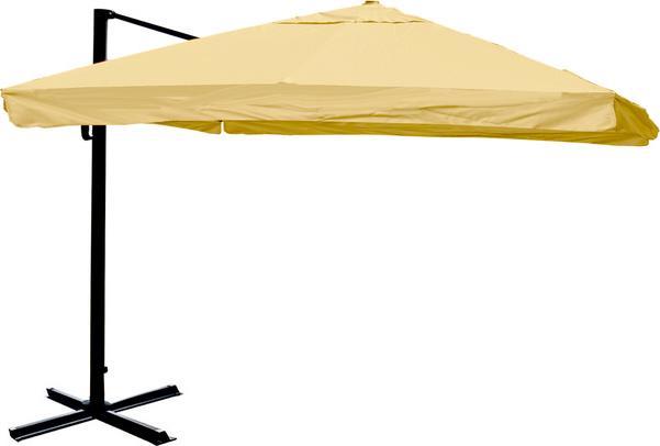 Produktbild Swisshandel24 Gastronomie-Ampelschirm, Sonnenschirm, 3x4m (Ø5m) Polyester/Alu 26kg, Flap, creme ohne Ständer, dreh