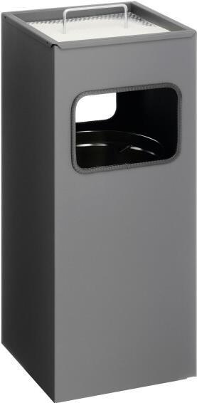 Actual product image Durable Waste bin metal 17L square with ashtray 1 ST 333158