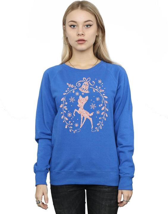 Actual product image Disney Womens/Ladies Bambi Christmas Wreath Sweatshirt (M)