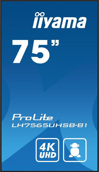 Produktbild iiyama 75IN DALLE IPS 4K UHD 3840X2160 8MS 24/7 500CD/M2 1200: 1 3XHDM (3840 x 2160 Pixel, 75")