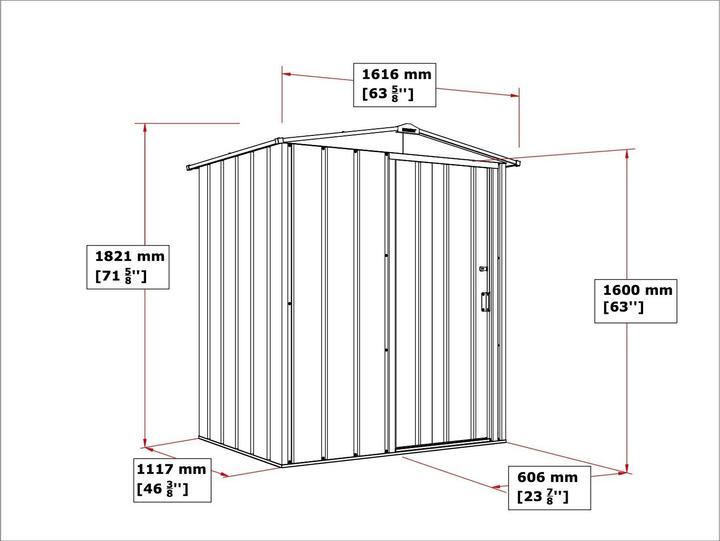 Actual product image Tepro Eco 5x4 shed, anthracite/white