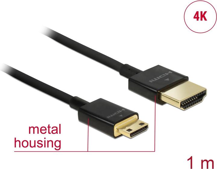 Immagine prodotto Delock HDMI-A/HDMI Mini-C, cavo HDMI Tipo A (standard) HDMI Tipo C (mini) (1 m, HDMI)