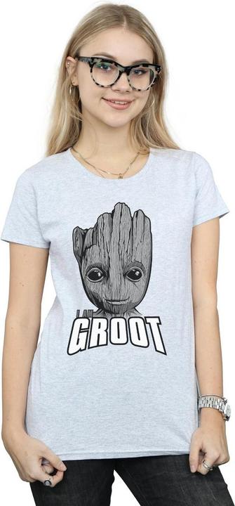 Actual product image Womens/Ladies Guardians Of The Galaxy Groot Face Cotton T-Shirt (S)