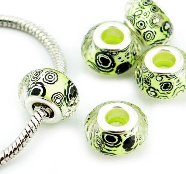 Produktbild Hermex Bead Perle versilbert 925 - Silbrig lemon Grün (Acrylglas, Metalllegierung)