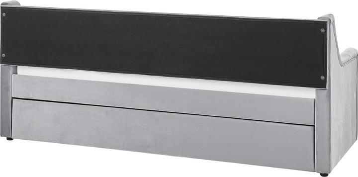 Immagine prodotto Beliani Daybed allungabile in tessuto vellutato grigio con rete a doghe 90 x 200 cm MONTARGIS (90 x 200 cm)