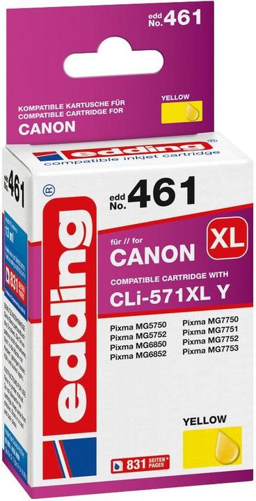 Edding Printer cartridge compatible with Canon No. 571XL (CLI-571XL) yellow (Y)