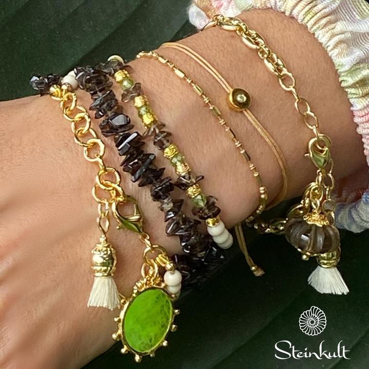 Produktbild Steinkult Armband mit Diamant in silbervergoldeter Fassung "My perfect diamond" (0.60 cm, Nylonfaden, 925 Sterling Silber, mit 18 Kt. Gold veredelt und 0.03 ct. Diamant)