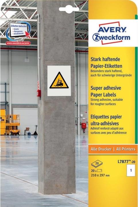 Produktbild Avery Stark haftende Papier-Etiketten