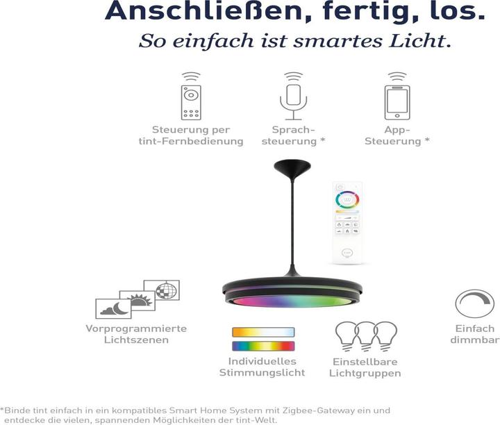 Produktbild Tint MLI 404067 - Smart Light Pendelleuchte Kea RGBW (2400 lm)