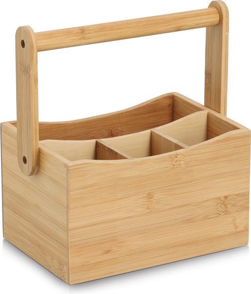 Zeller Present Porte-couverts et serviettes Bambou 21.5x14x12/23 cm