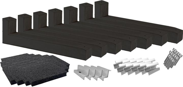 Wattstone PV elevation flat roof for 6 solar modules 10° concrete base black building protection mat (Solar system mounting material)
