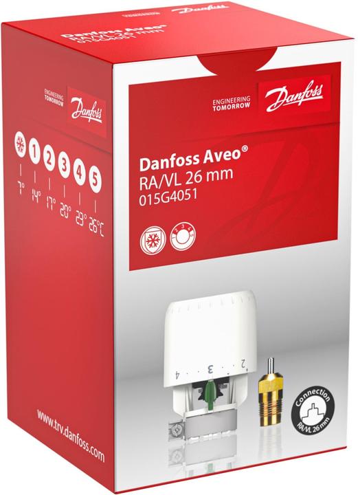 Actual product image Danfoss Smart thermostat Aveo, RA/VL, type: Radiator thermostat