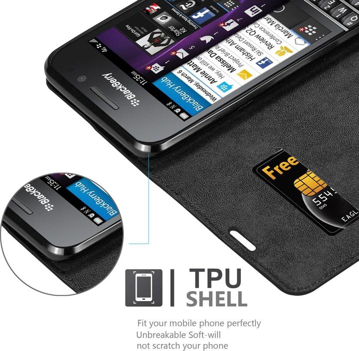 Actual product image Cadorabo Book Invisible Magnet Cover (Blackberry Q10)