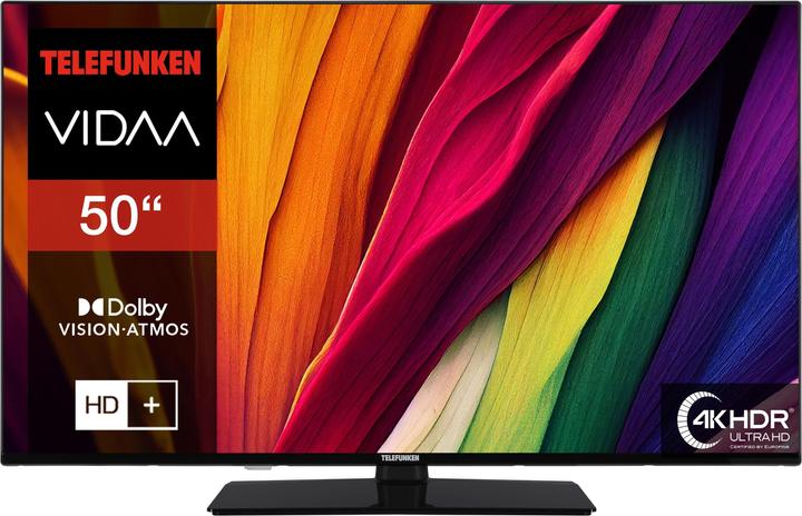 Actual product image Telefunken Fernseher 50 Zoll Smart TV VIDAA (4K UHD, HDR Dolby Vision, HD+ 6 Monate, Triple-Tuner) (50", LED, 4K, 2025)