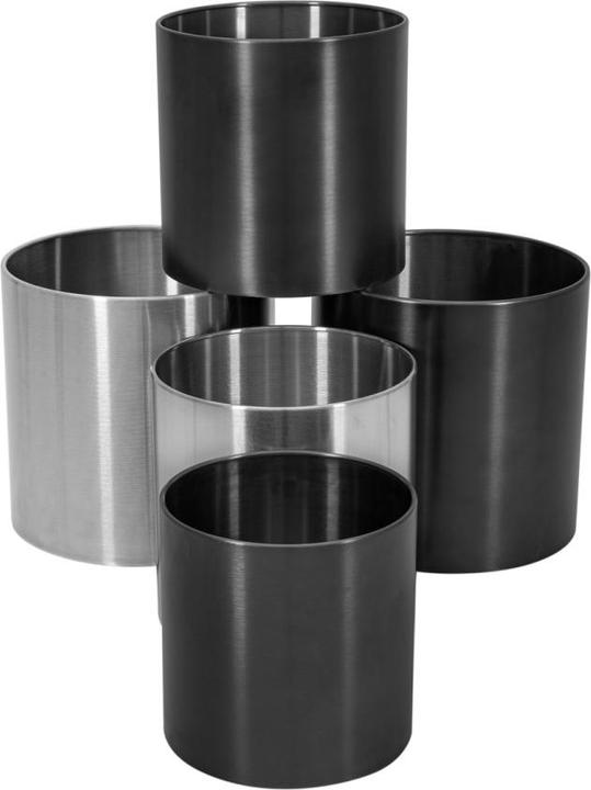 Actual product image Europalms STEELECHT-30 Nova, stainless steel planter, anthracite, Ø30cm