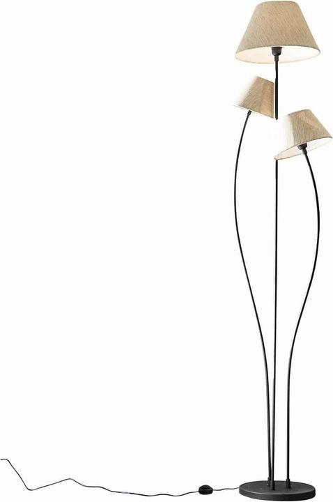 Loberon Stehlampe Seraphor schwarz/leinen (E27)