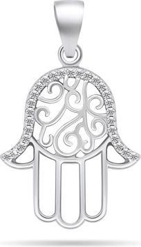 Actual product image Brilio Silver - Silver pendant with clear zircons Hamsa PT103W