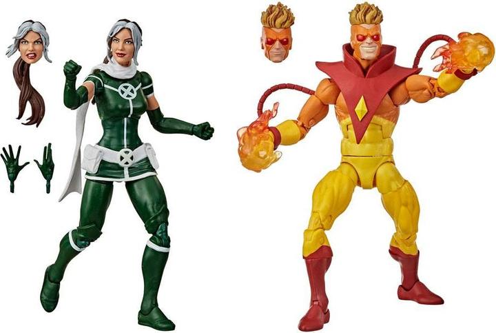 Actual product image Hasbro X-Men Marvel Legends Action Figures Double Pack Marvel's Rogue & Marvel's Pyro 15 cm