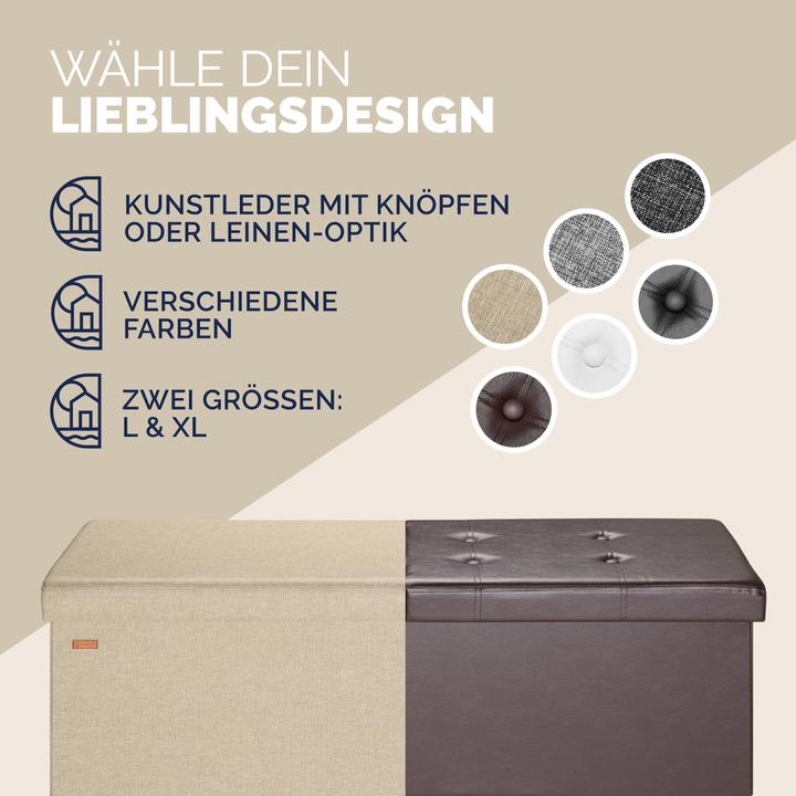 Produktbild Casaria Sitztruhe mit Stauraum (115 cm)
