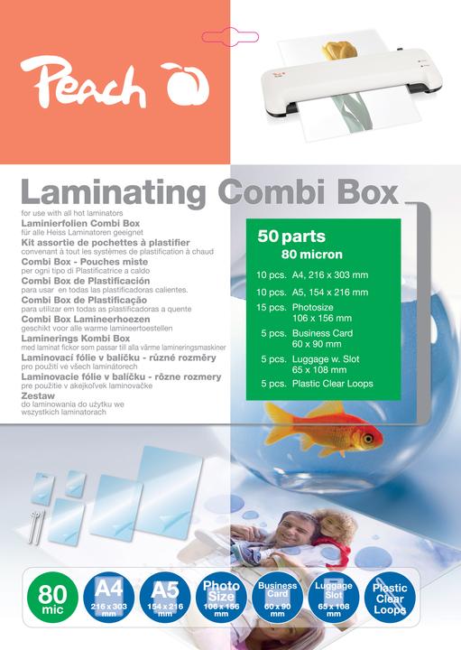 Image du produit Peach Boîte combinée à plastifier (A4, 50 pièce(s), 80 µm)
