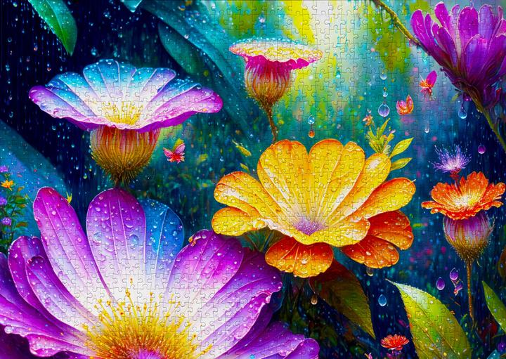 Immagine prodotto Enjoy Puzzle Puzzle 1000 pezzi - Flowers in the Rain (1000 pezzi)