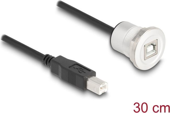 Produktbild Delock USB 2.0 Typ-B Einbaubuchse mit Kabelpeitsche Stecker (0.30 m, USB 2.0)