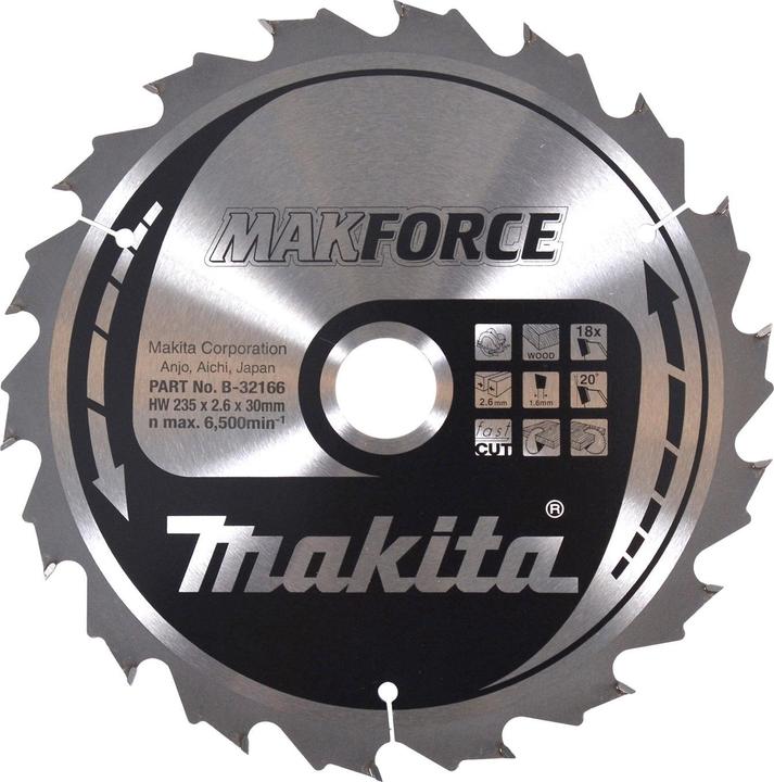 Actual product image Makita MAKFORCE saw blade 235x30x18Z