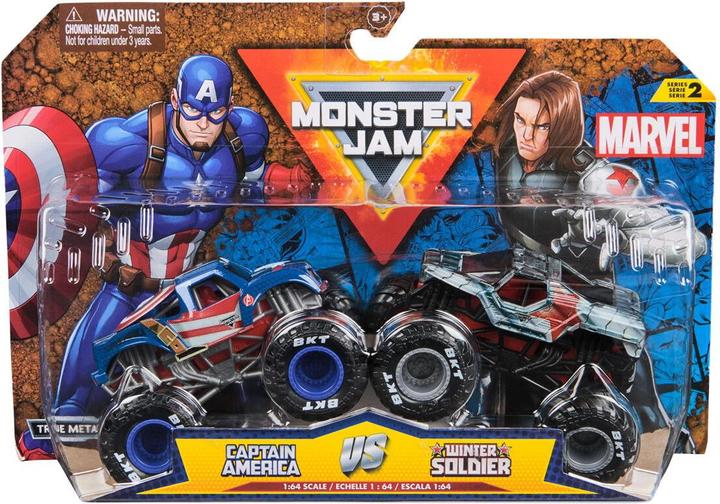 Actual product image Monster Jam 1:64 Marvel 2 Pack - Spider-man vs. Black Panther
