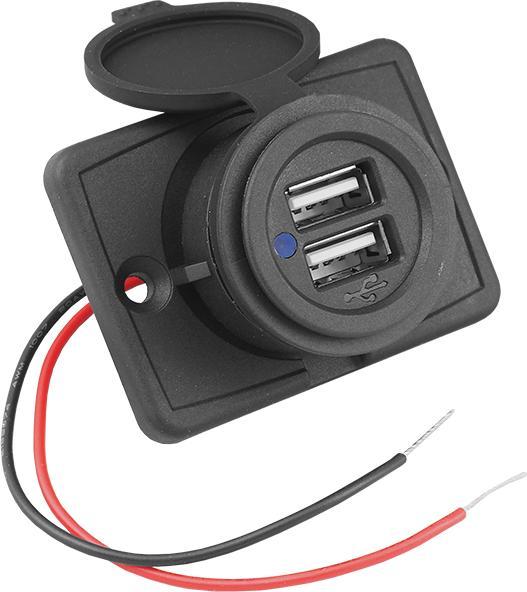Immagine prodotto Lasmex Caricabatterie da incasso per auto/moto/barche con coperchio: 2xUSB-A 2x5V/2,4A, in: 12V/24V