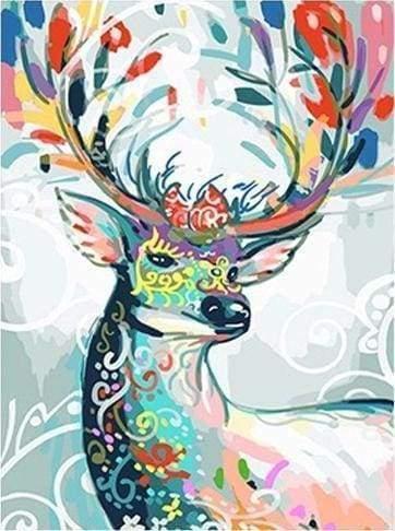 Image du produit Figured'Art Peinture par Numéros - Cerf coloré romantique