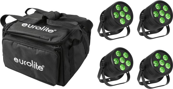 Actual product image Eurolite Set 4x LED Silent Par 6 QCL Floor sw + Soft-Bag