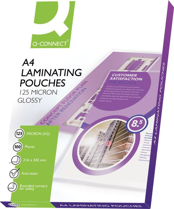 Actual product image Q-Connect Laminating films glossy (A4, 100 Piece, 125 µm)