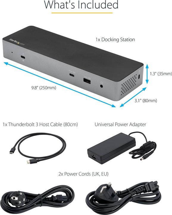 Immagine prodotto StarTech Dock Thunderbolt 3 con compatibilità host USB-C (Thunderbolt, 2 Porti)