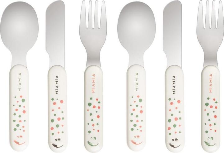 Actual product image MiaMia Learning cutlery set 6-piece cutlery set - dots - white