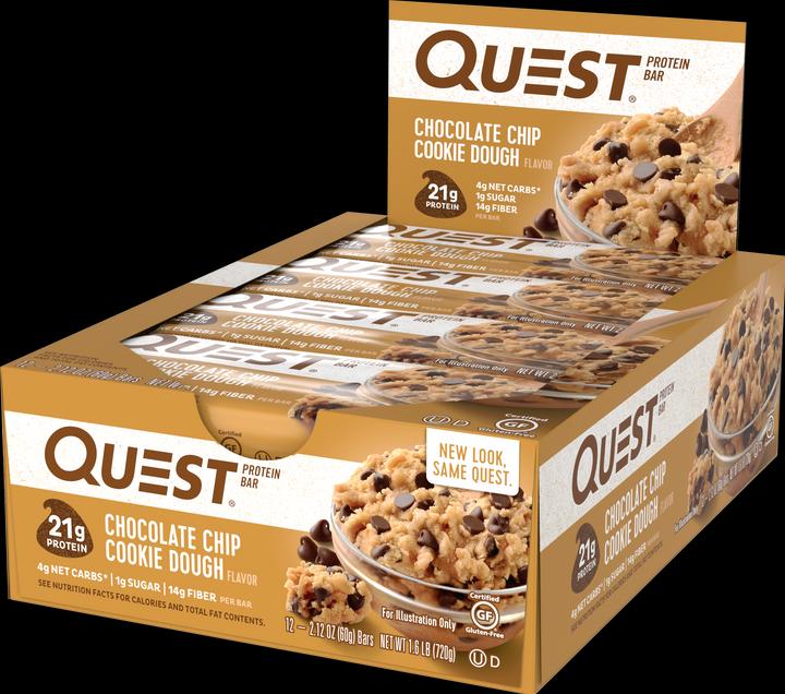 Image du produit Quest Nutrition Quest Bar (Pâte à cookies aux pépites de chocolat, 6 pcs, 360 g)