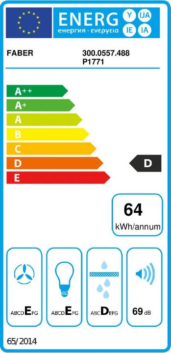 Etichetta energetica TCH04 WH19A 741 295 m/h Incassato Bianco D (Sottostruttura cappuccio)
