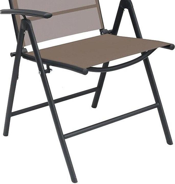 Produktbild Mojawo Garten Klappstuhl Gartenstuhl Textilen Anthrazit - Schokobraun 7 Pos.