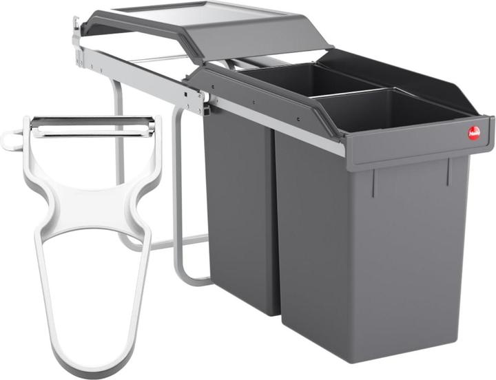 Produktbild Hailo Einbau-Abfallsammler Tandem 2x15L mit Vollauszug, 1947001 (30 l)