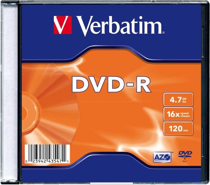 Actual product image Verbatim DVD-R Slim 4.7Gb (1 x)